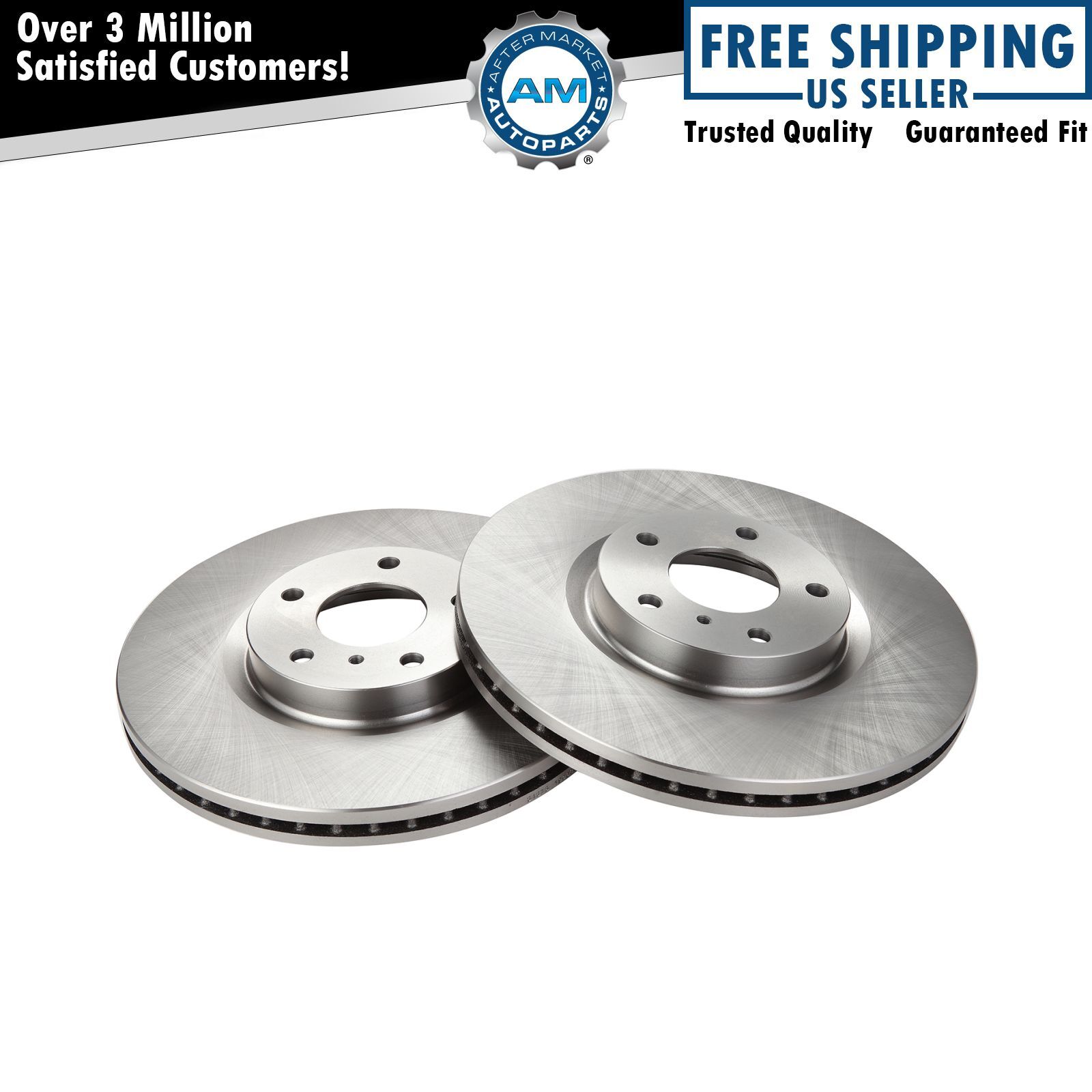 Front Vented Brake Rotor Left & Right Pair Set of 2 for Nissan Infiniti