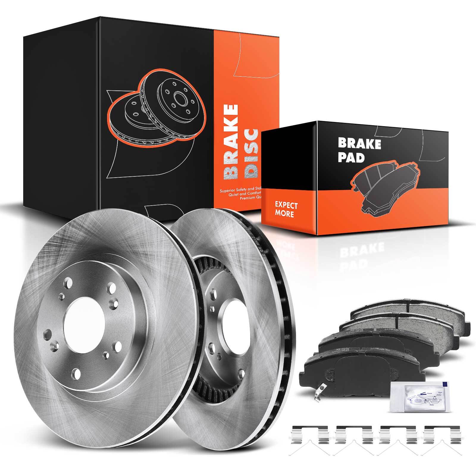 Front Left & Right Disc Rotor & Ceramic Pads for Honda CR-V 2002 2003 2004 2.4L