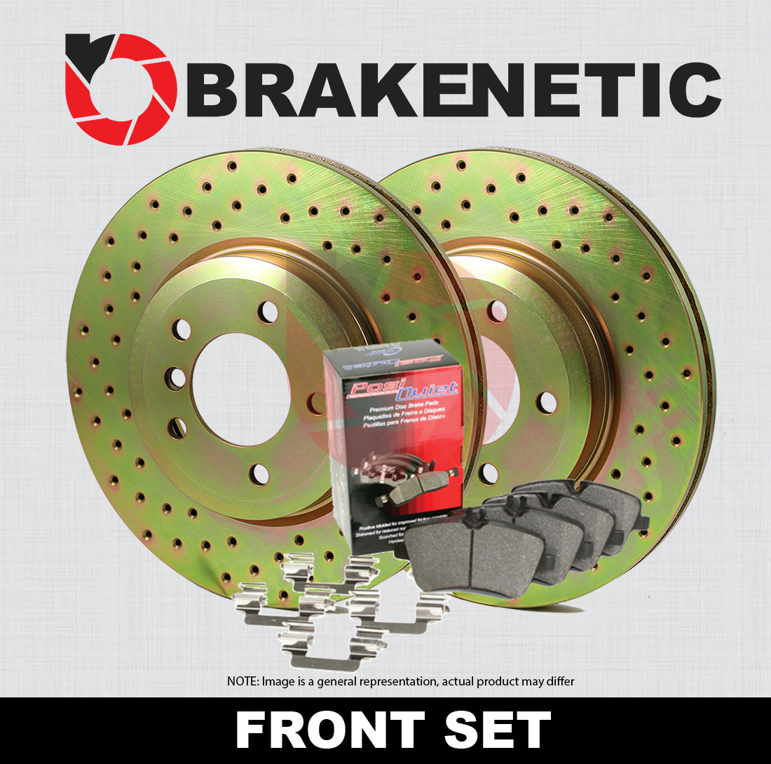 FRONT BRAKENETIC Sport Drilled Brake Rotors + Ceramic Pads 330mm 35.34154.21
