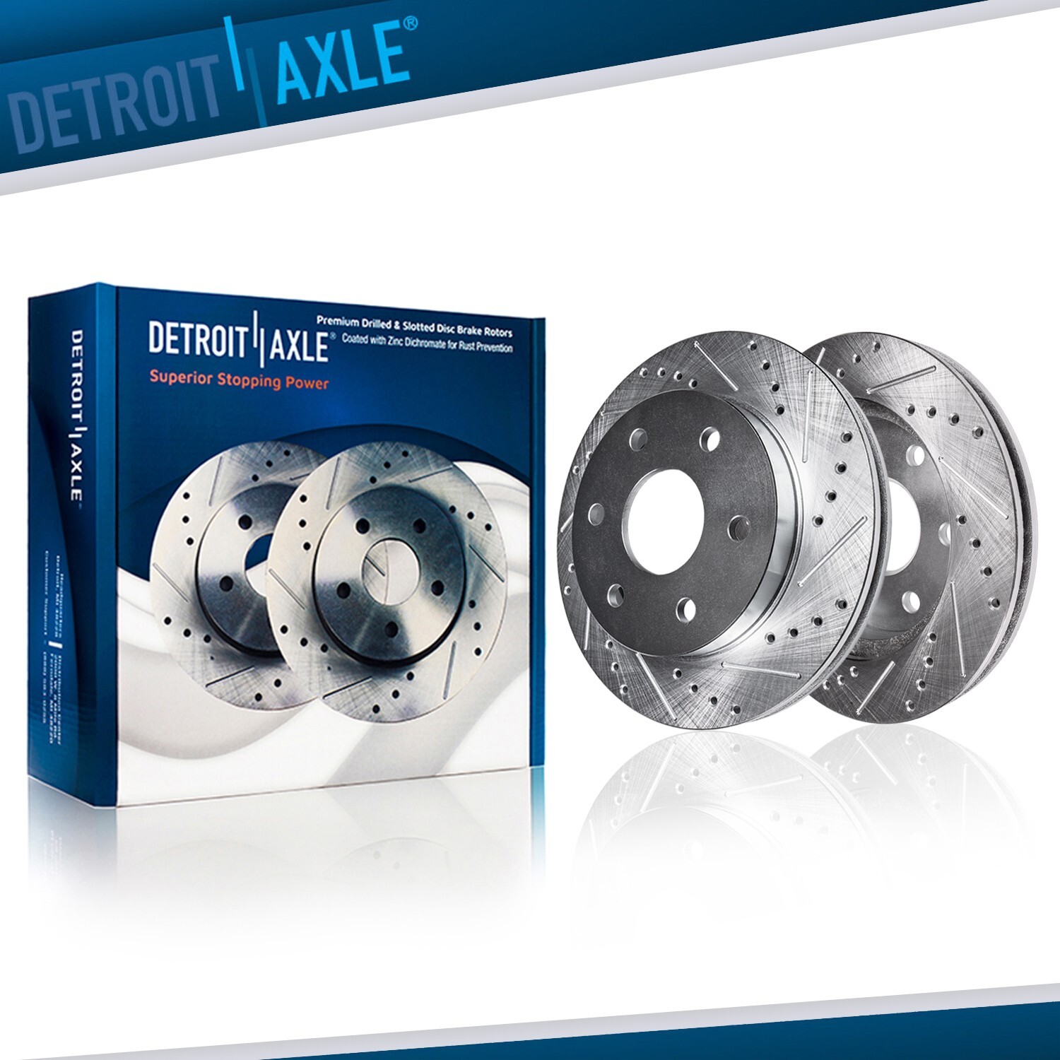 13.23 inch (336mm) Rear Drilled Slotted Brake Rotors for 2015-2017 Ford F-150
