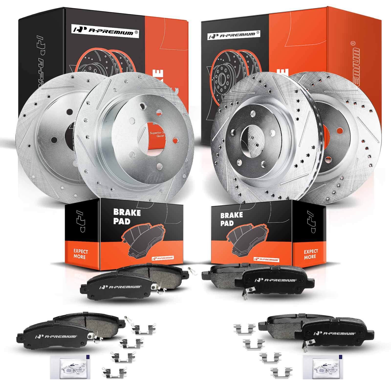 Front & Rear Drilled Brake Rotor for Nissan Altima 2014 2015 2016 2017 2018 2019