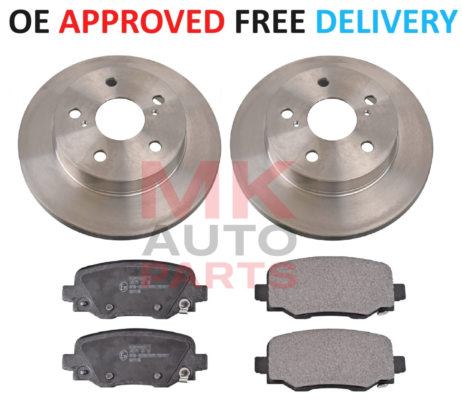 FOR TOYOTA AURIS PETROL DIESEL HYBRID REAR BRAKE DISC AND PADS 2006-2012 UK