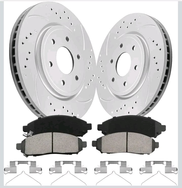 Front Brake Pads and Rotors Kit for Pathfinder [ 2005-2012 ], Geomet Coated…