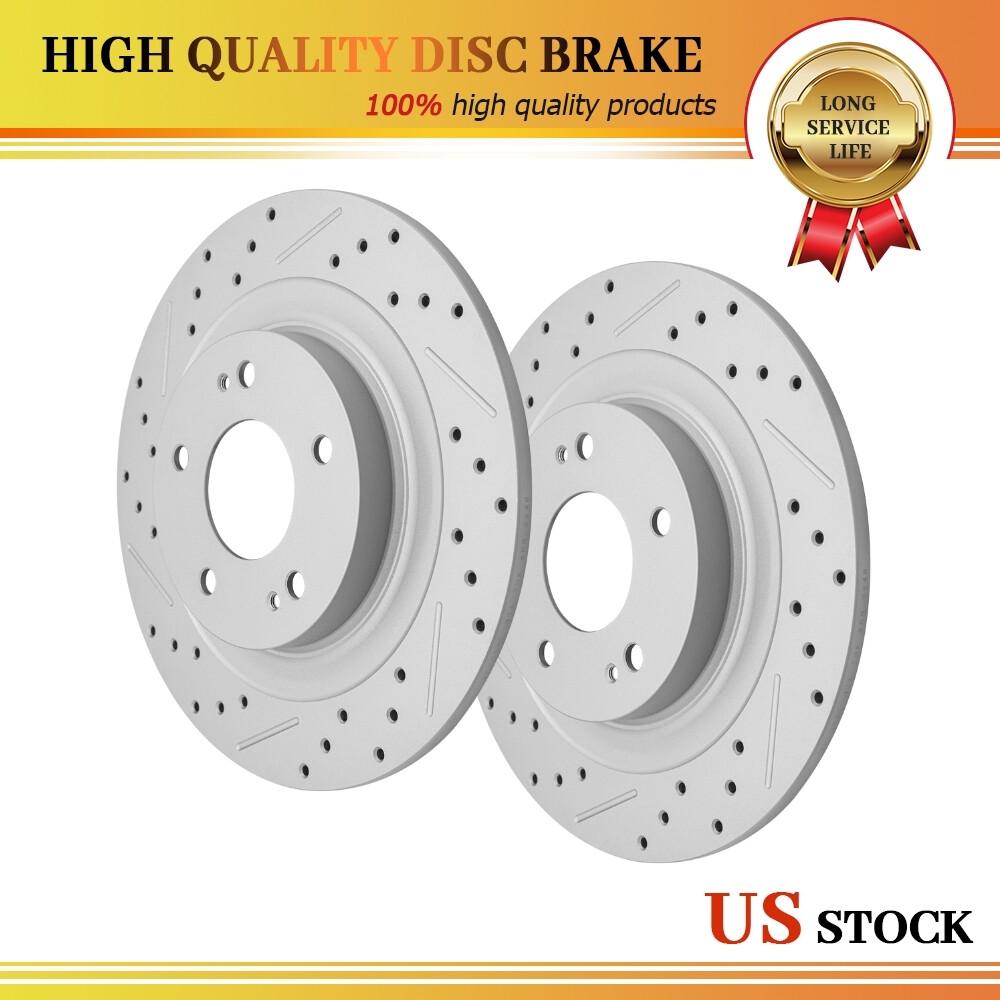 Drilled Rear Brake Rotors Pair for Mitsubishi Eclipse Cross RVR Outlander Sport