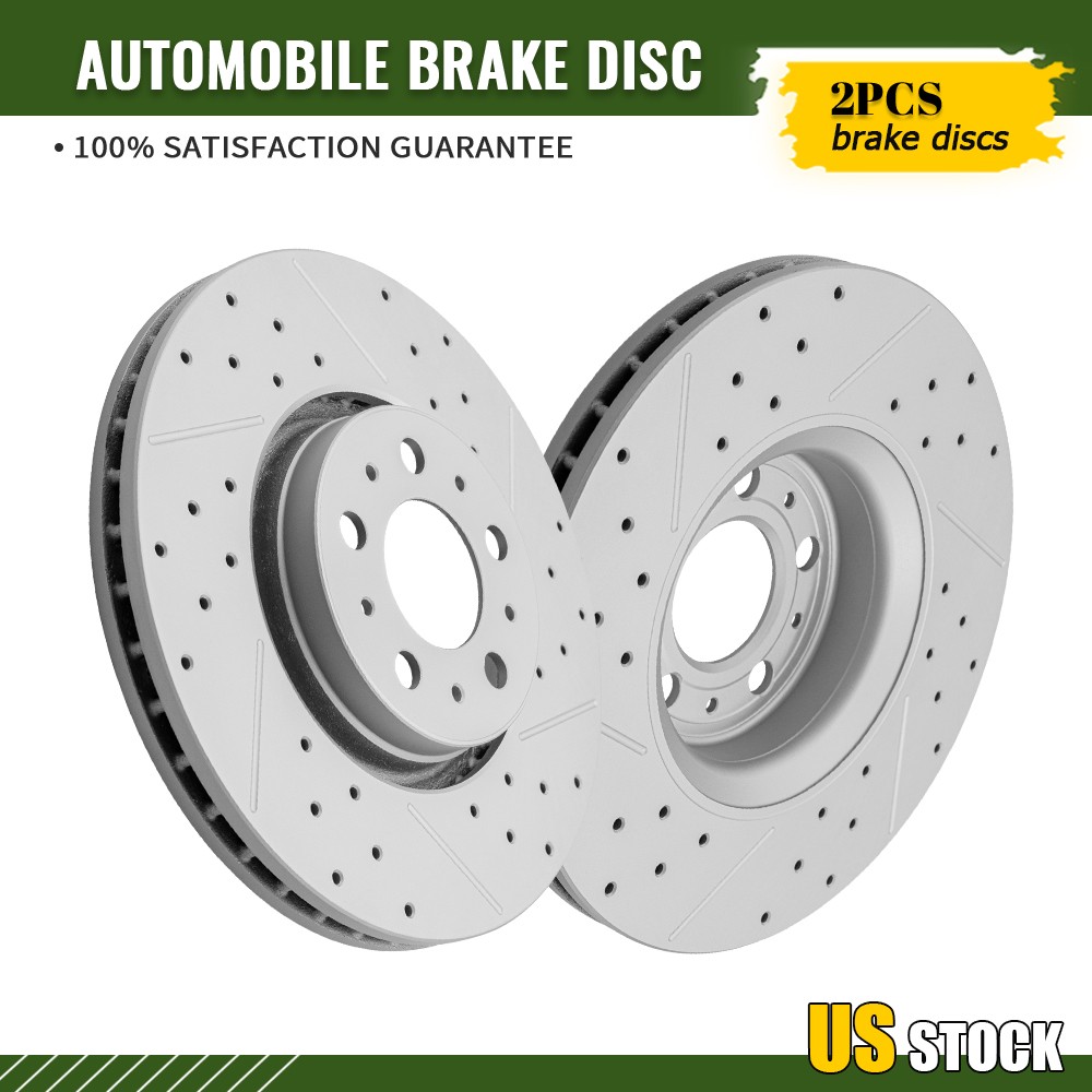 328mm Front Drilled Disc Brake Rotors Set for 2003 2004 – 2014 Volvo XC90