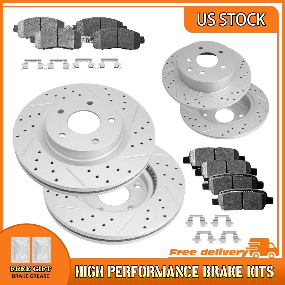 Front & Rear Drilled Brake Rotors Ceramic Pads For 2013-2024 2025 Nissan Altima