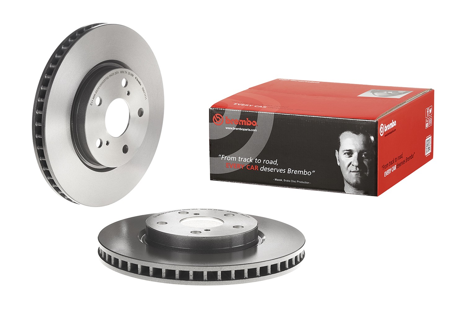 Brembo Front Left or Right 296mm Vented Coated Disc Brake Rotor for Lexus IS250