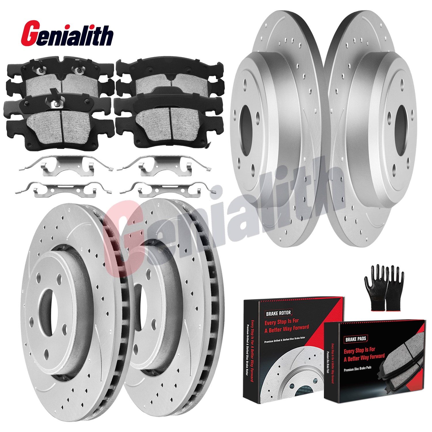 For 2011 – 2020 Grand Cherokee Dodge Durango 13″ Front Rear Rotors Brake Pads