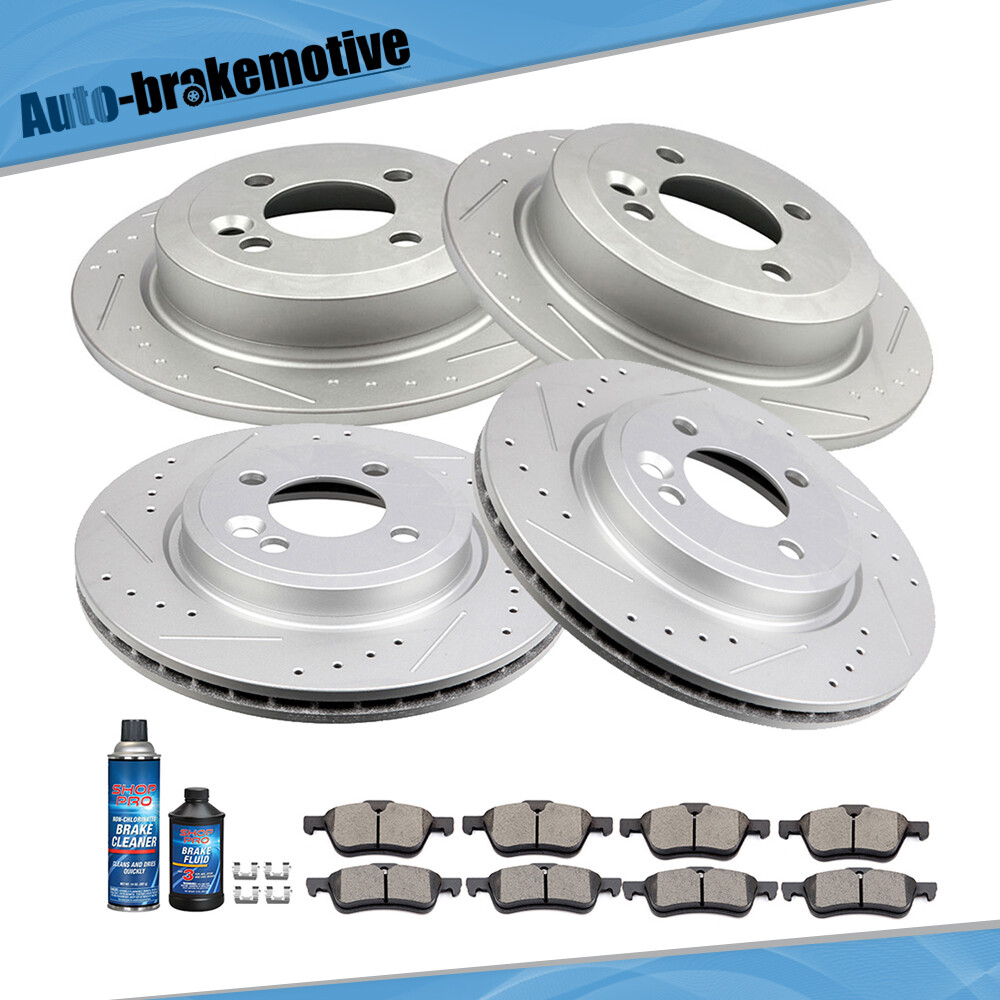 FRONT & REAR BRAKES ROTORS + CERAMIC PADS FOR 2002 2003 2004 2005 MINI COOPER US