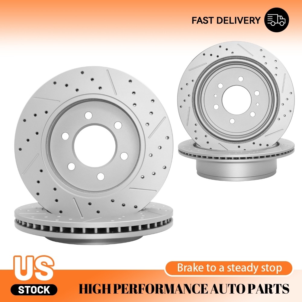 4PCS Front + Rear Brake Disc Rotors For Lincoln Mark LT Ford F-150 Lobo 2004-08