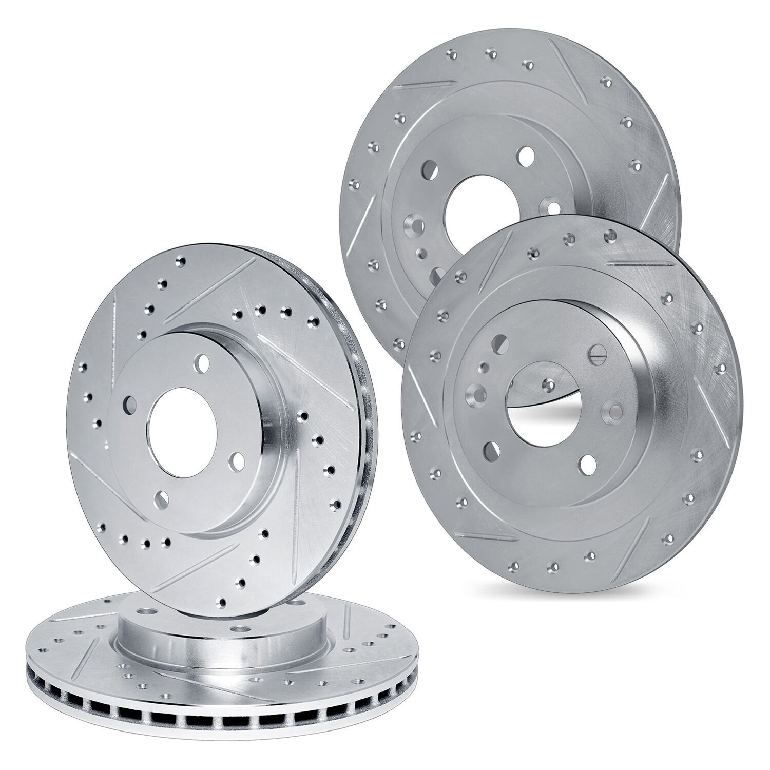 For Renault Clio 02-10 Drilled & Slotted Front & Rear Brake Rotor Set