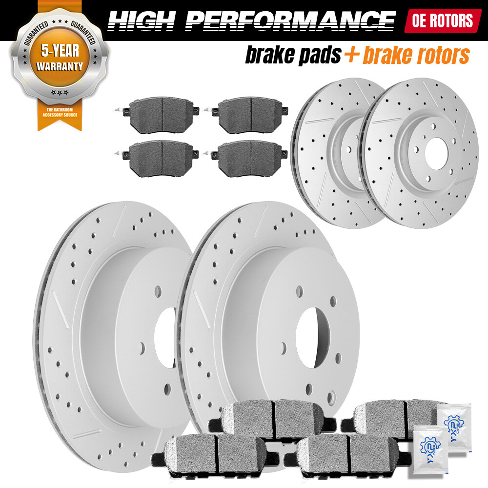 Front Rear Drilled Rotors Ceramic Brake Pads for Nissan Murano INFINITI QX70 Q70