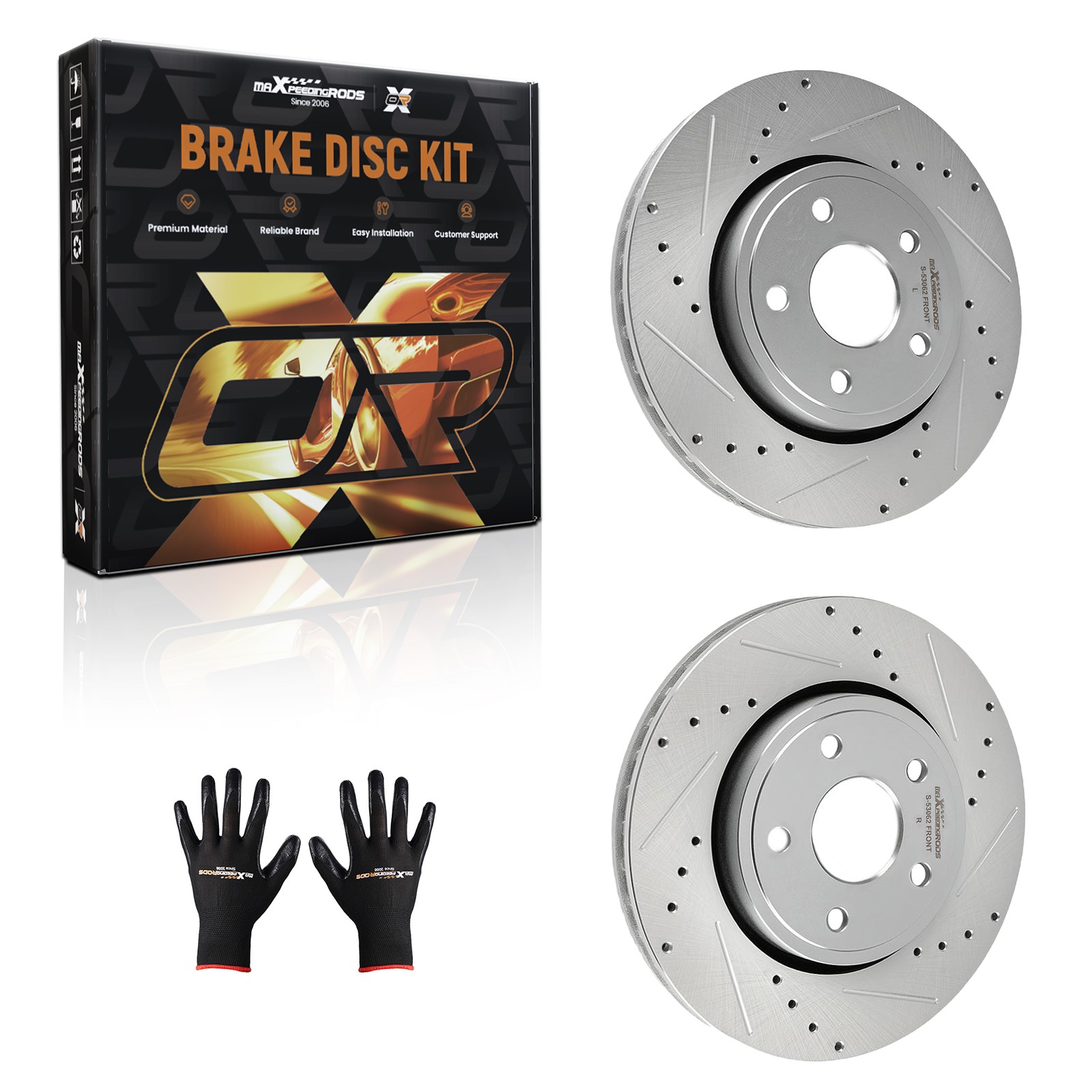 Front Drilled Brake Rotors Set for Dodge Durango 11-20/Jeep Grand Cherokee 11-18