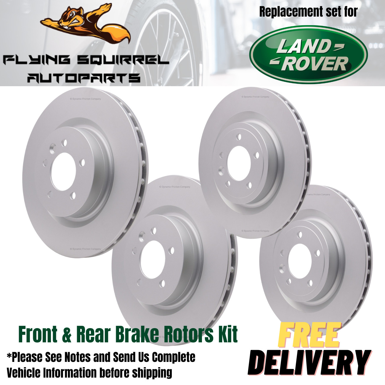 GEOSPEC Front Rear Disc Brake Rotors For Land Rover Range Discovery (360 mm)