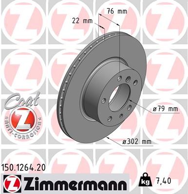 Zimmermann 150.1264.20 Brake Disc for BMW