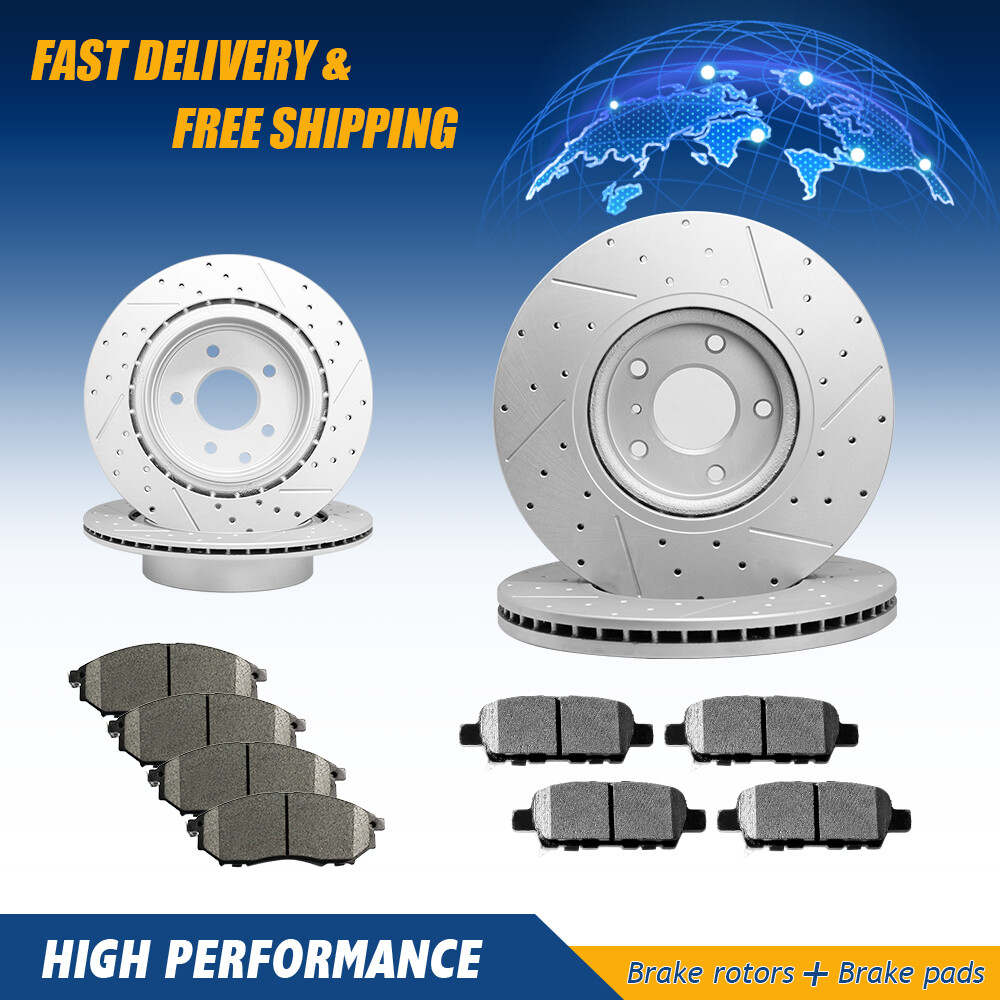 Front Rear Disc Rotors Ceramic Brake Pads For Nissan 370Z Infiniti G37 EX35 M45