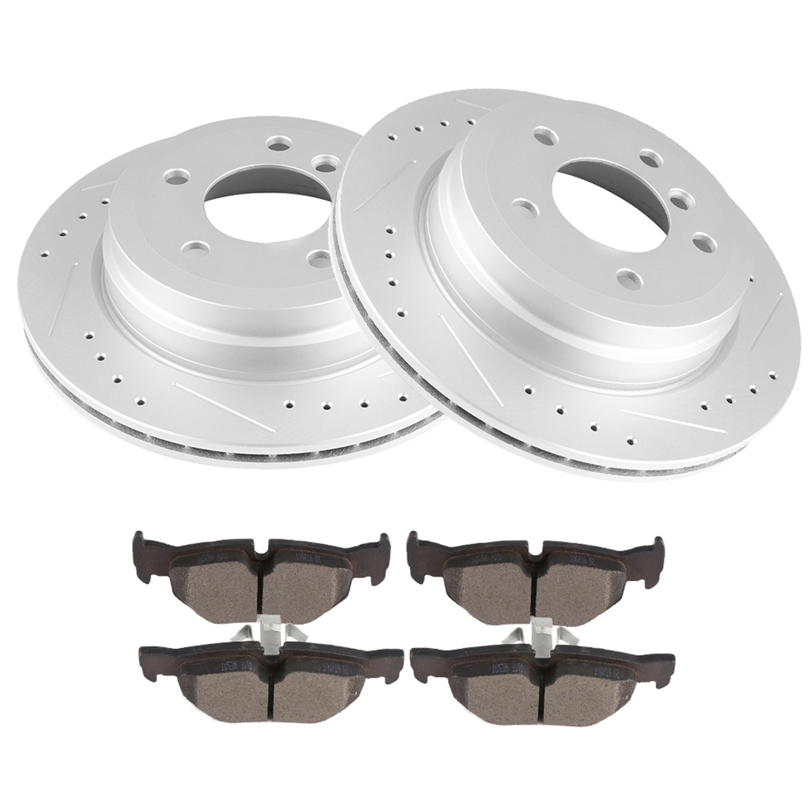 Rear Drilled Slotted Brake Rotors Metallic Pads Set For BMW 328i xDrive 325xi X1