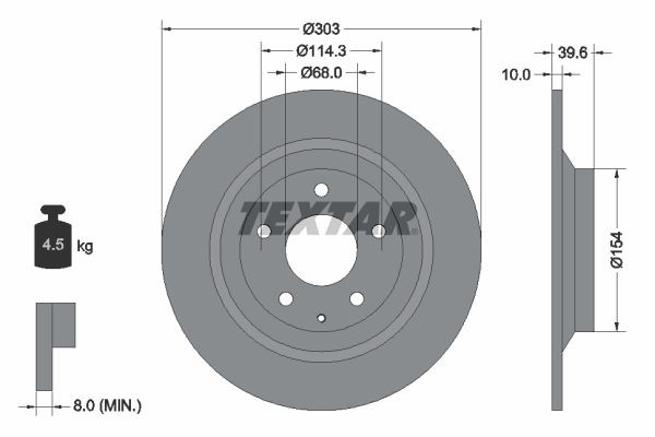 Brake Disc Textar 92242703