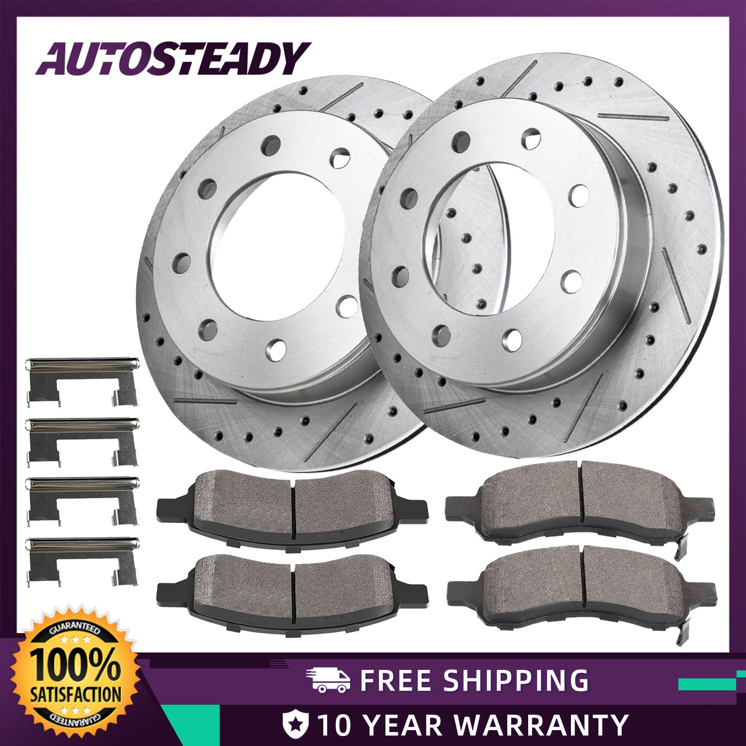 12.99″ Rear Drilled Brake Rotor Pad Kit for 2001 – 2006 Chevy Silverado 1500 HD
