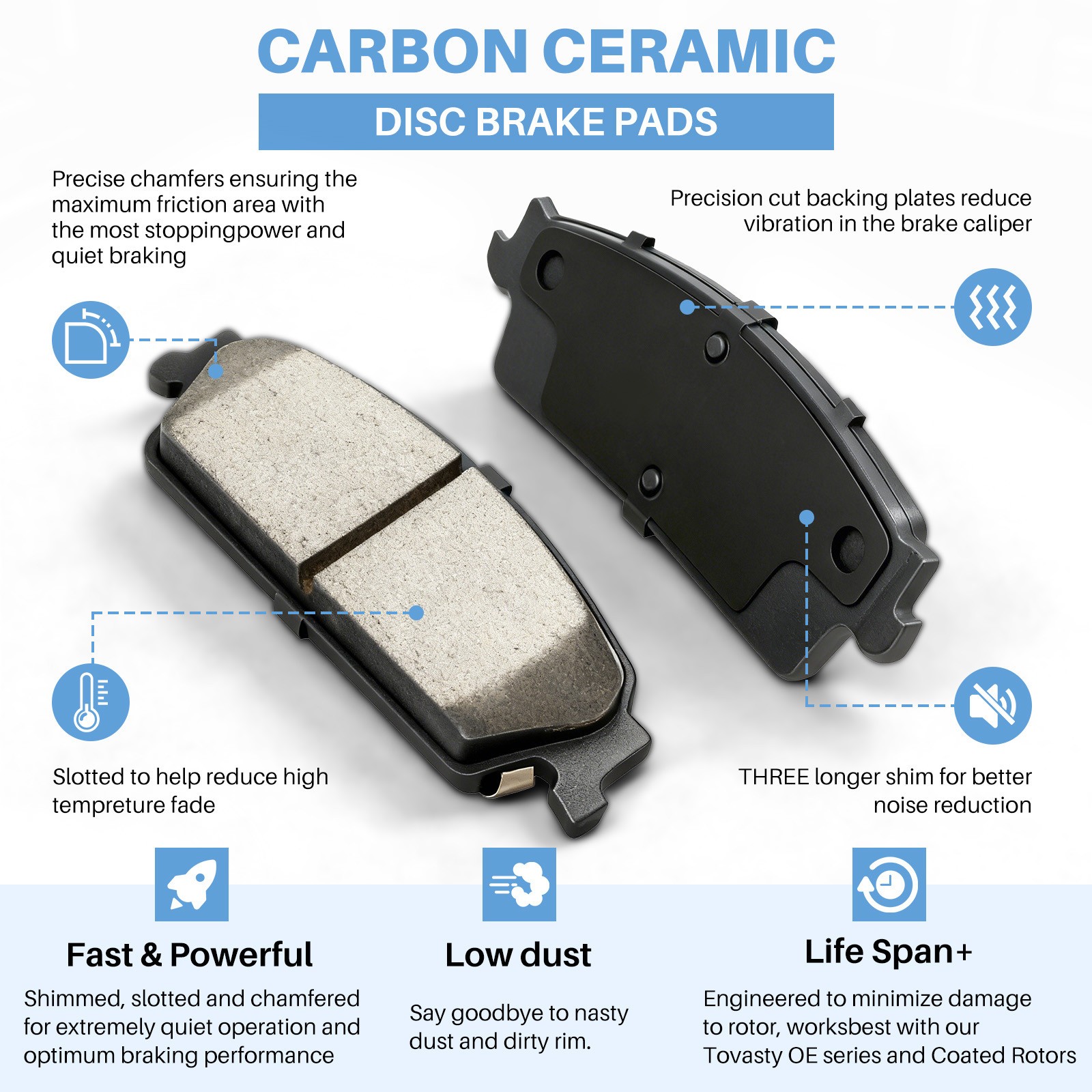 Front & Rear Left & Right Ceramic Brake Pads For Ford F-150 2012 – 2020