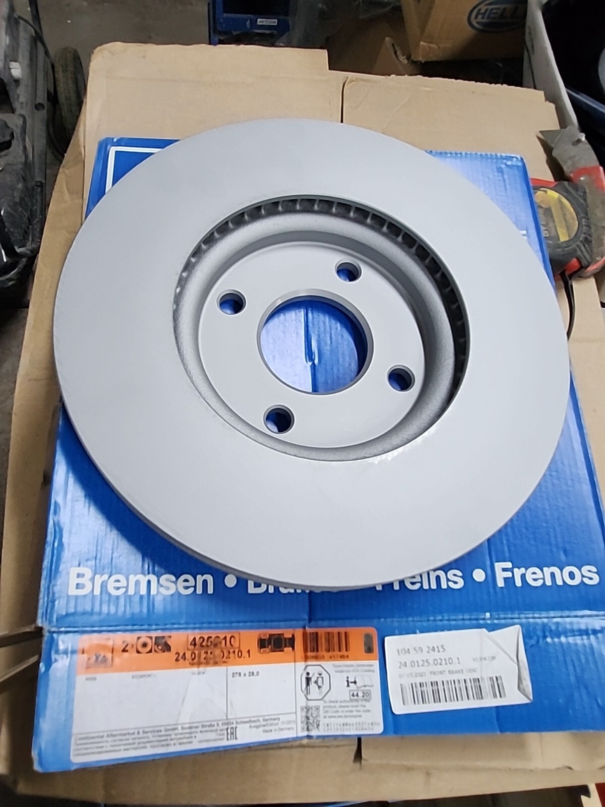 Front Brake Discs x2 278mm Fits FORD ECOSPORT 2011-ON 1805749 ATE 24.0125-0210.1