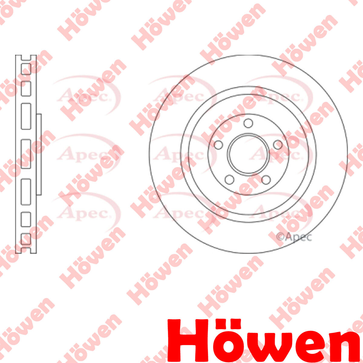 Fits Porsche Macan 2014-2019 3.6 1x Brake Disc Rear Howen 95B615601D