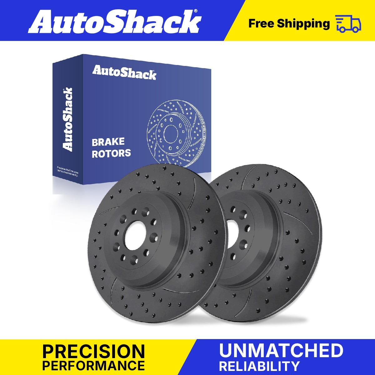 Rear Drilled Slotted Brake Rotors Pair for Ford, Explorer 2011-2019