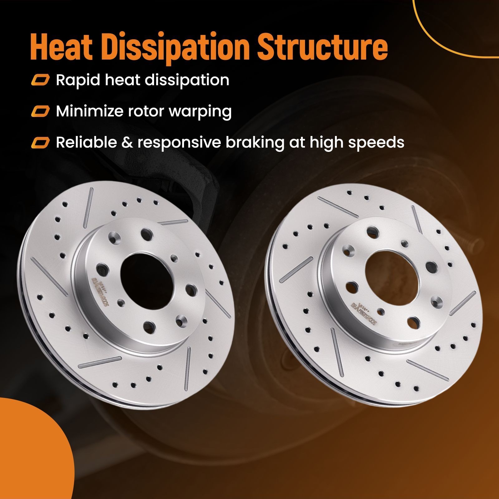 Front Left&Right Side Brake Rotors for Honda Civic/CRX/Civic Del Sol 1990-2000