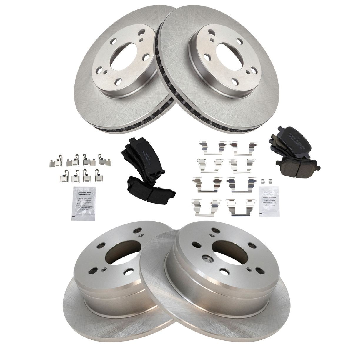 TRQ Brake Pad & Rotor Kit Ceramic Front & Rear for Lexus ES300 Toyota Camry