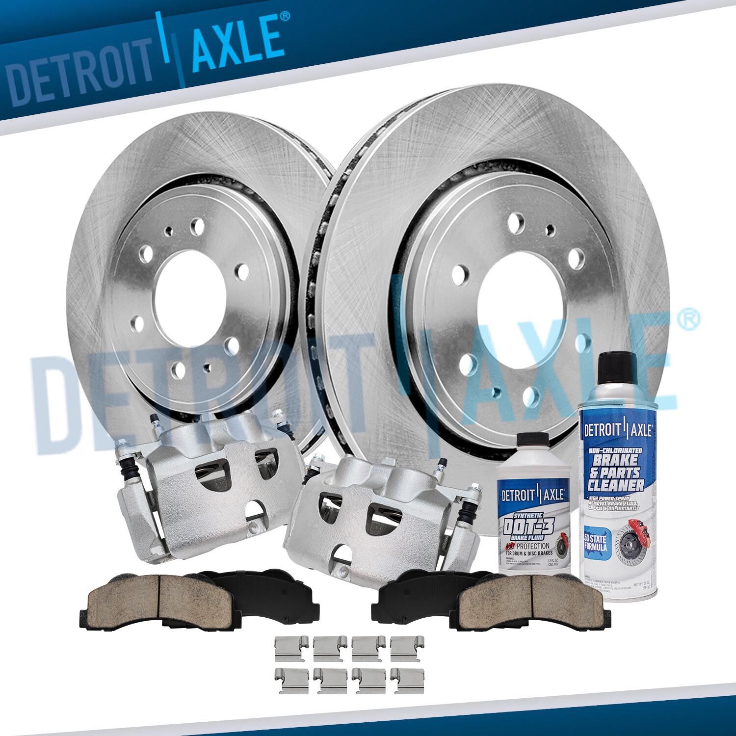 Front Rotors Calipers Brake Pads Kit for Ford Expedition F-150 Lincoln Navigator