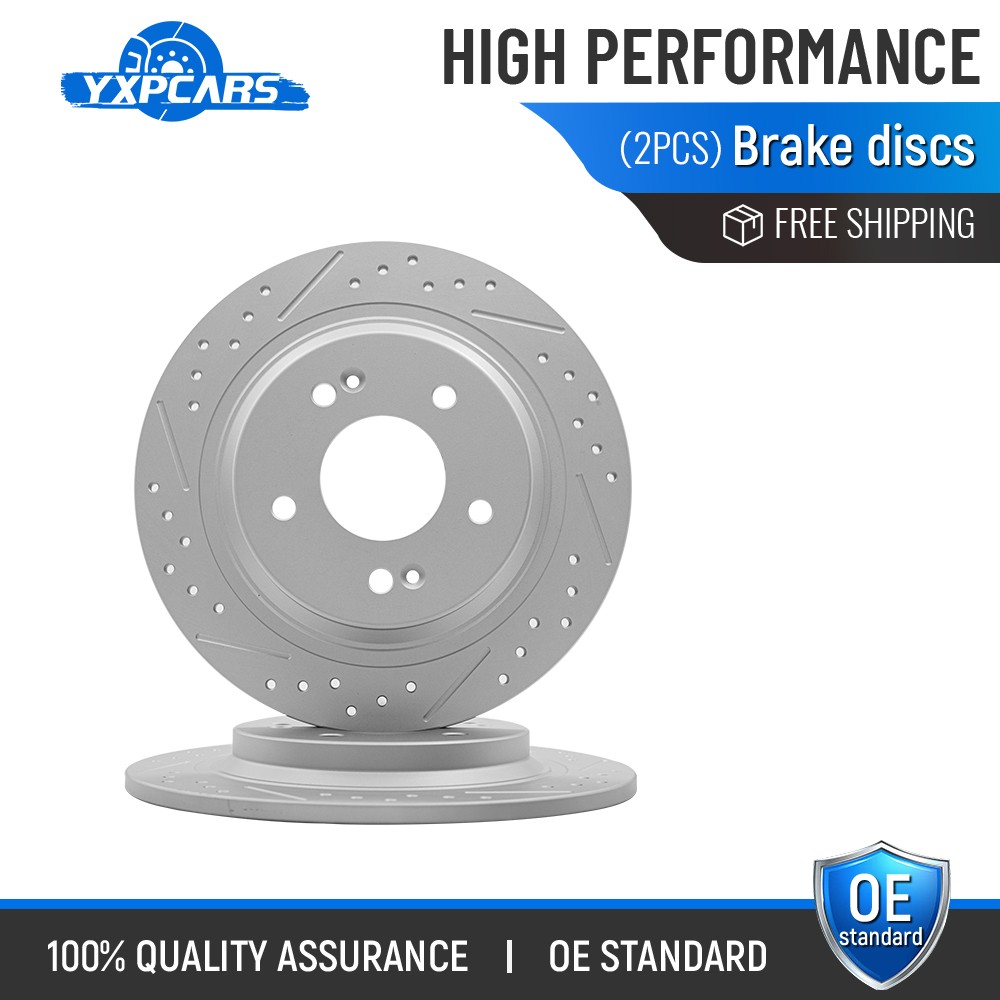 AWD 284mm Rear Drilled Disc Brake Rotors Kit for 2018 – 2023 Hyundai Kona