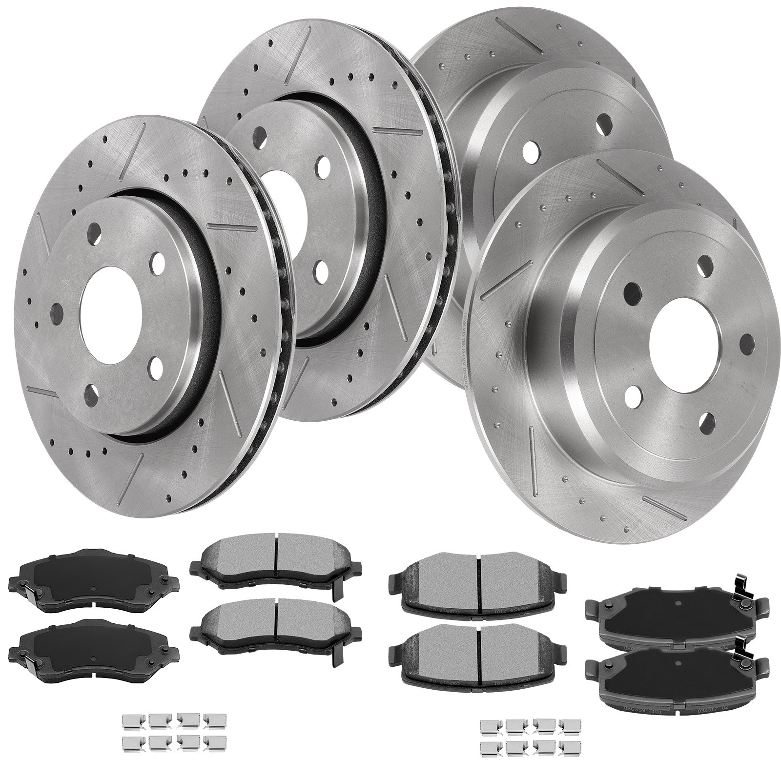 Front Rear Drilled Rotors Brakes Pads For Jeep Wrangler 2007 – 2017 Vented