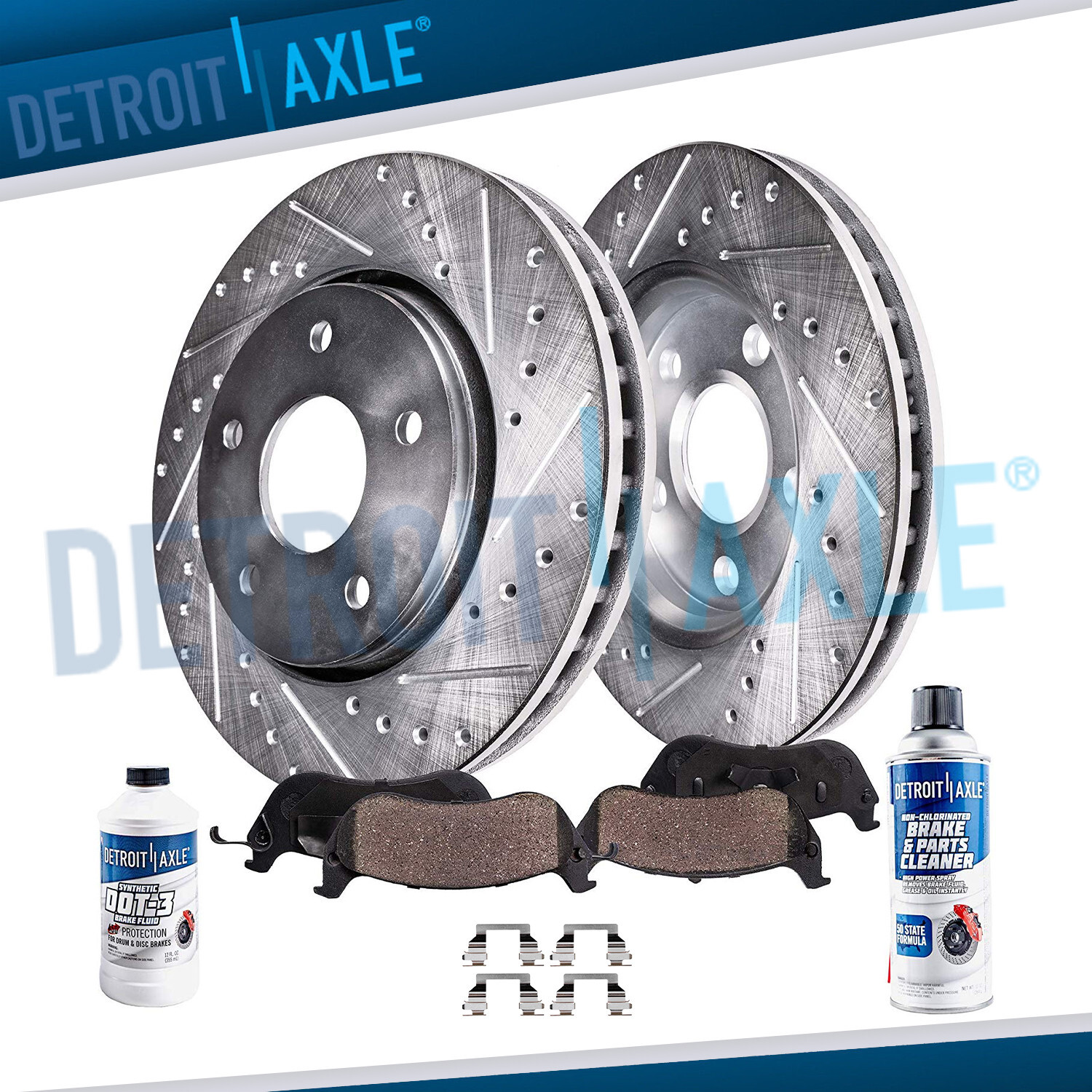 Front Drilled & Slotted Rotors Brake Pads for Chevy Cobalt Malibu HHR Pontiac G6