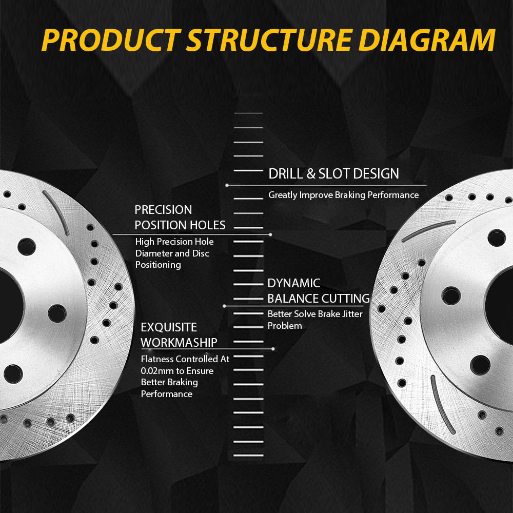 Front Drilled Rotors + Ceramic Brake Pads for Nissan 350Z 370Z Infiniti G35 G37