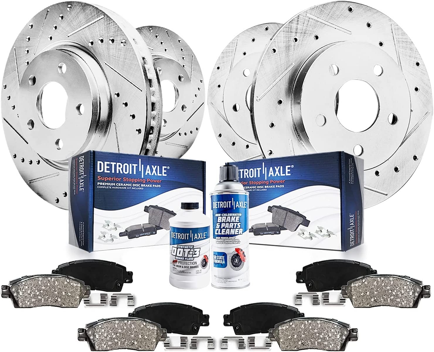 5-Lug Front & Rear Brake Pads Rotors for 2006-2018 Toyota RAV4