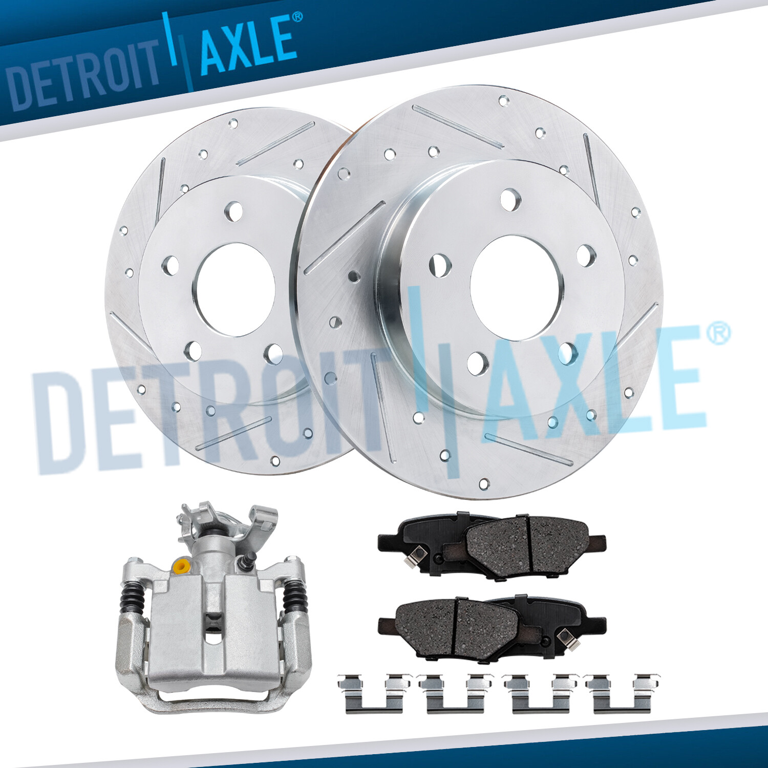 Rear Drilled Rotors Right Brake Caliper Brake Pads for Malibu HHR G5 G6 Aura Ion