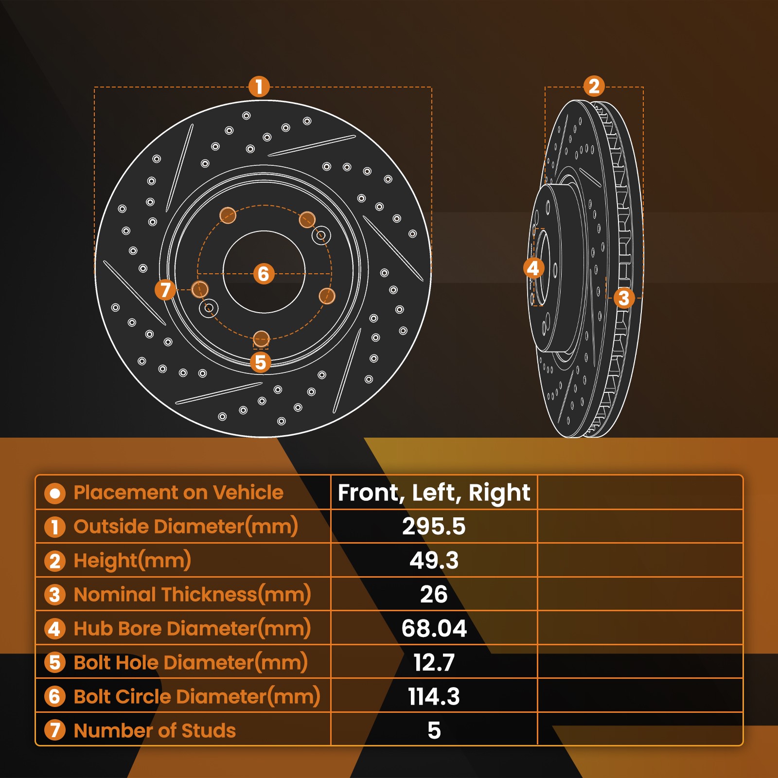 Front Brake Rotors+Ceramic Brake Pads Kit for Nissan Altima 2013-2023 S-31464