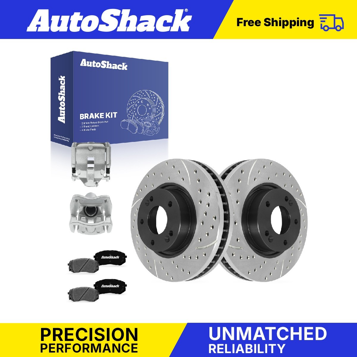 Front Drilled Slotted Brake Rotors Ceramic Pads Calipers for Kia, Sportage 2016
