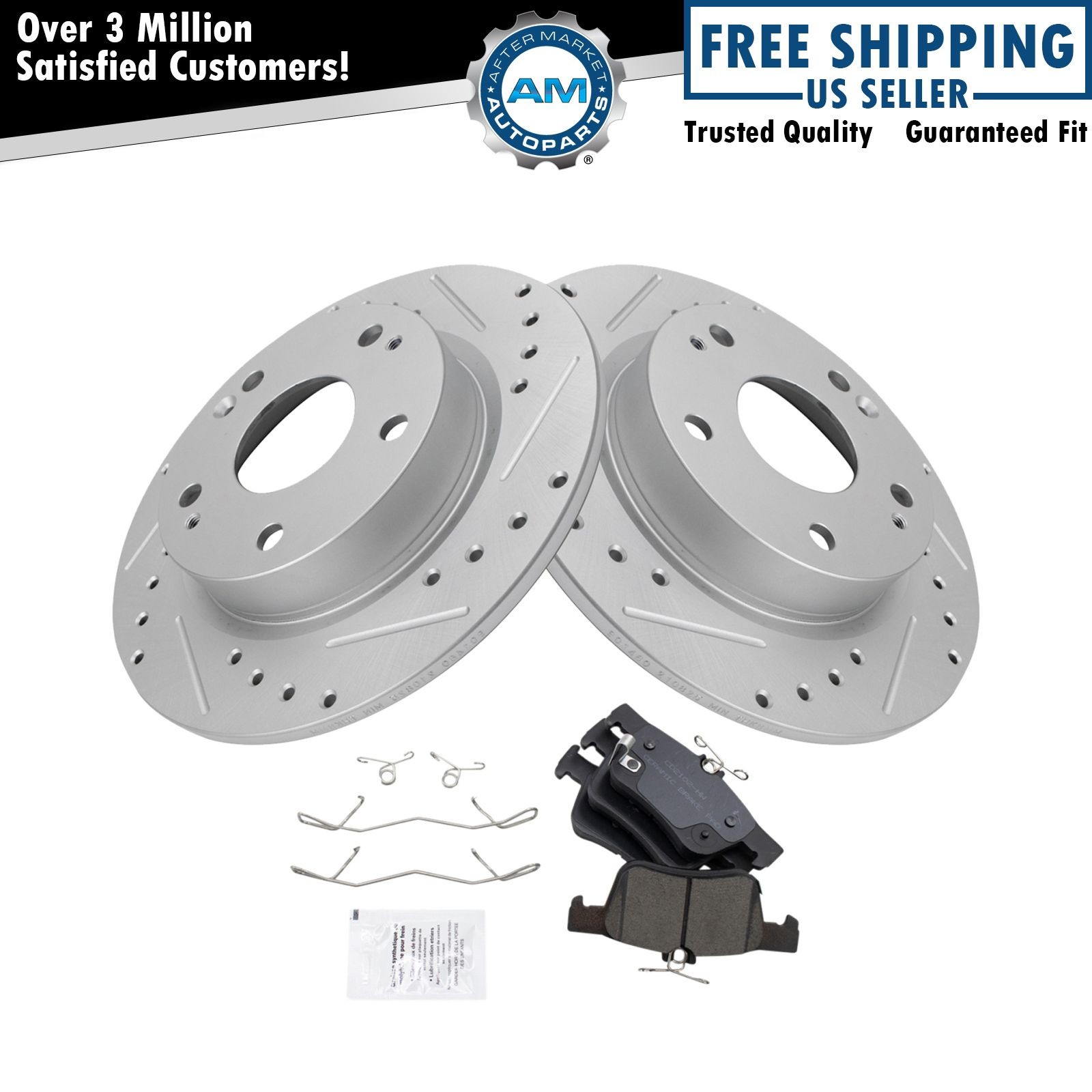 Rear Ceramic Brake Pad & Performance Rotor Kit for Honda Civic Insight