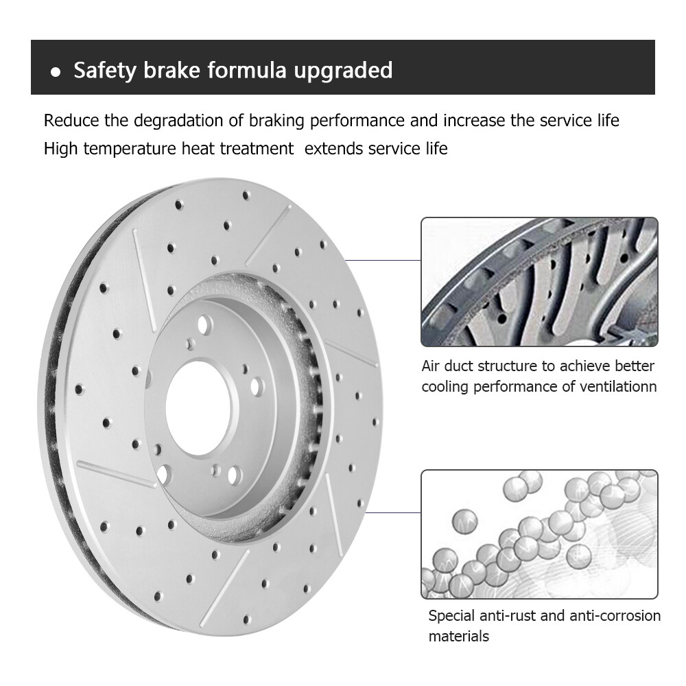 330mm Front Rear Brake Rotors+Ceramic Pads for 05-08 Ford F150 Mark LT 4×4 6 Lug
