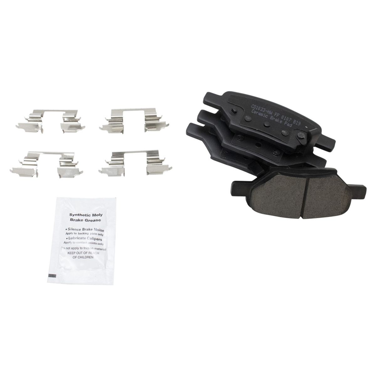 Rear Ceramic Brake Pad Performance Disc Rotor Kit w/Chemicals