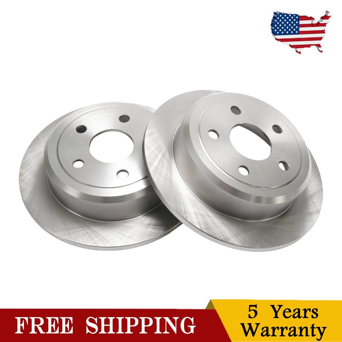 Set of 2 Rear Solid Steel Disc Brake Rotors for 2007-2018 Jeep Wrangler 53041