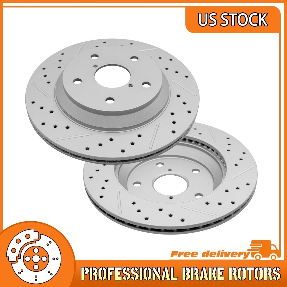 11.22″Rear Drilled Brake Rotors For 2019-2025 Subaru Forester Impreza Crosstrek