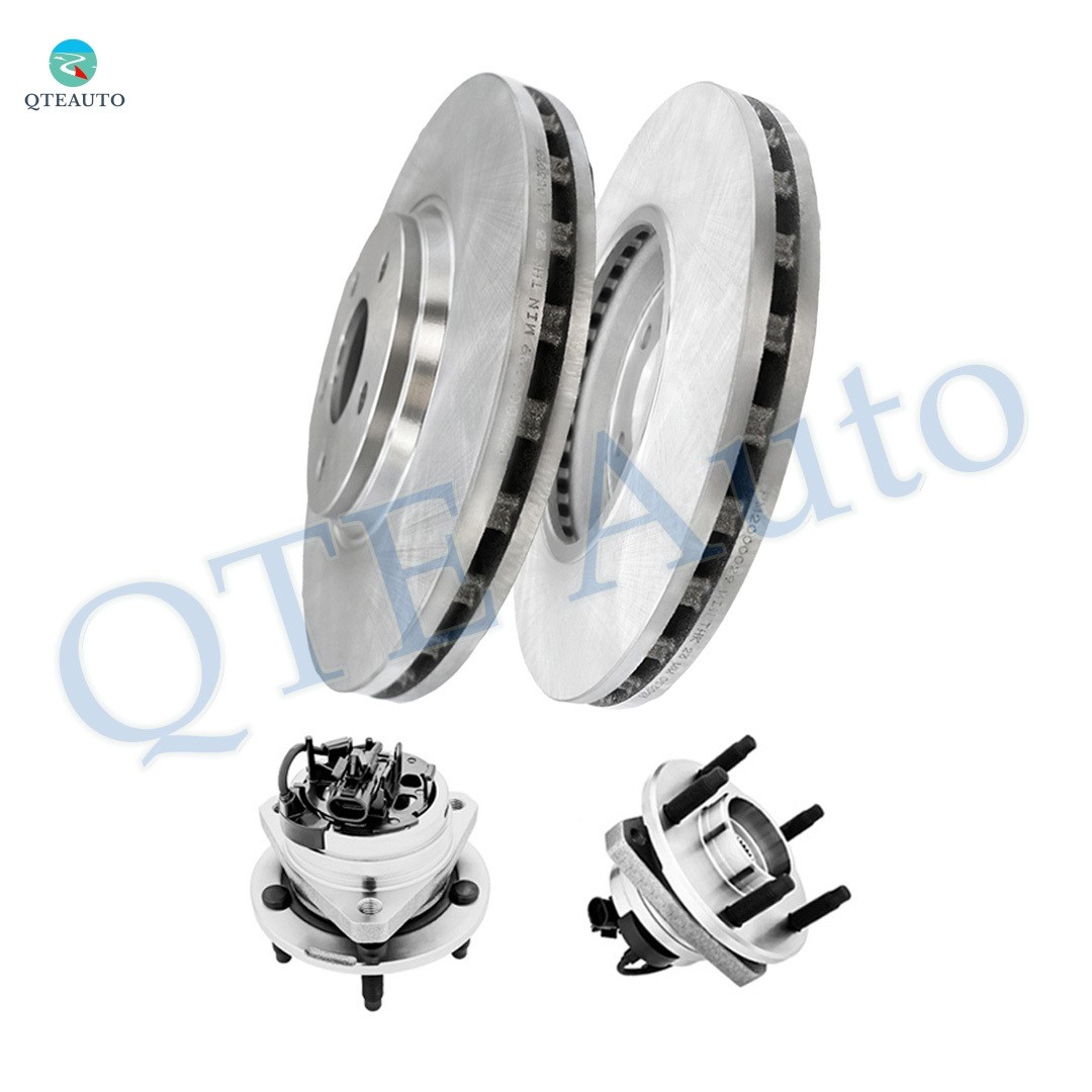 Front 296mm Brake Rotors-Wheel Hub Bearing Assembly For 2008-2010 Chevrolet HHR