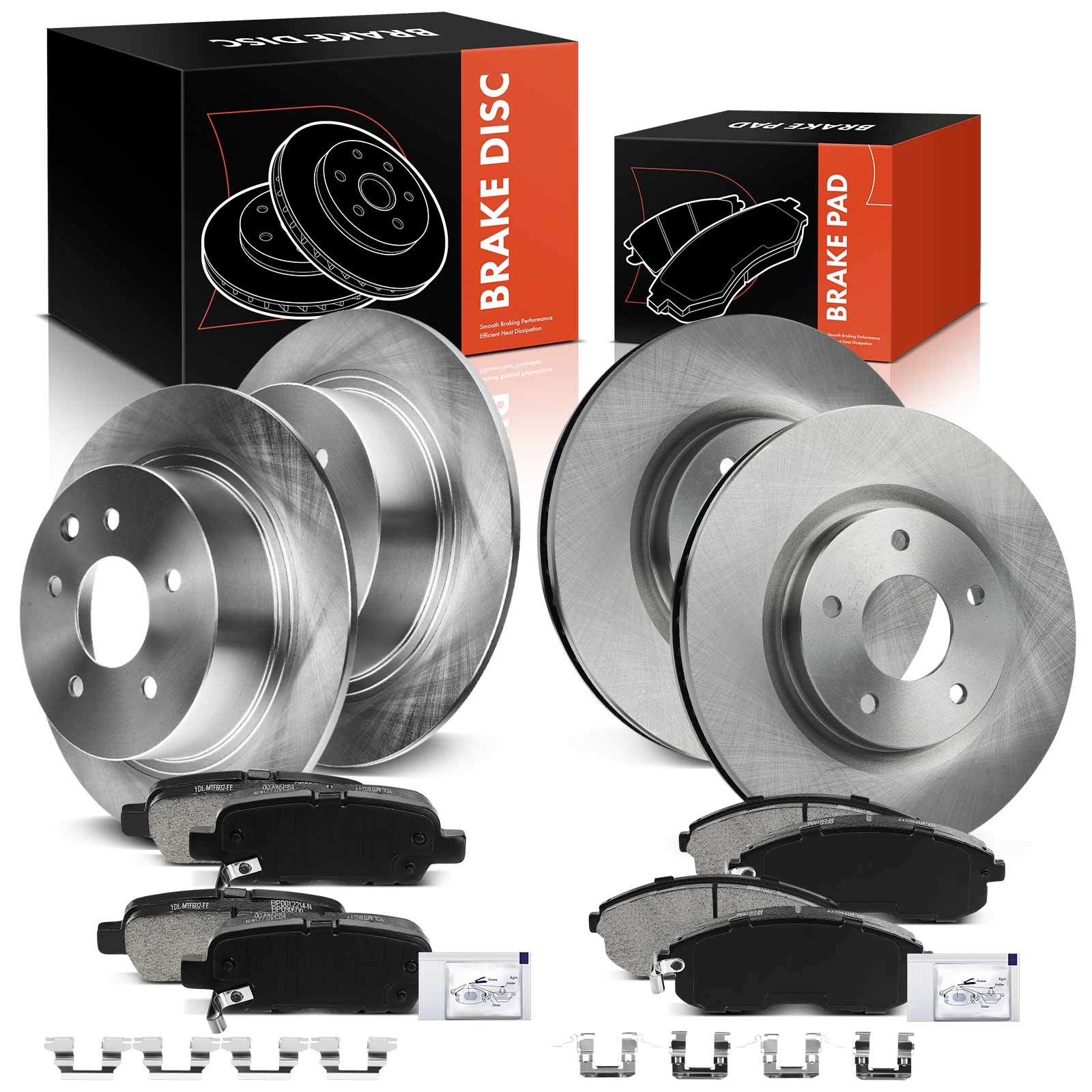 12x Front & Rear Disc Rotors & Brake Pads for Nissan Juke 2011-2017 Sentra 2017