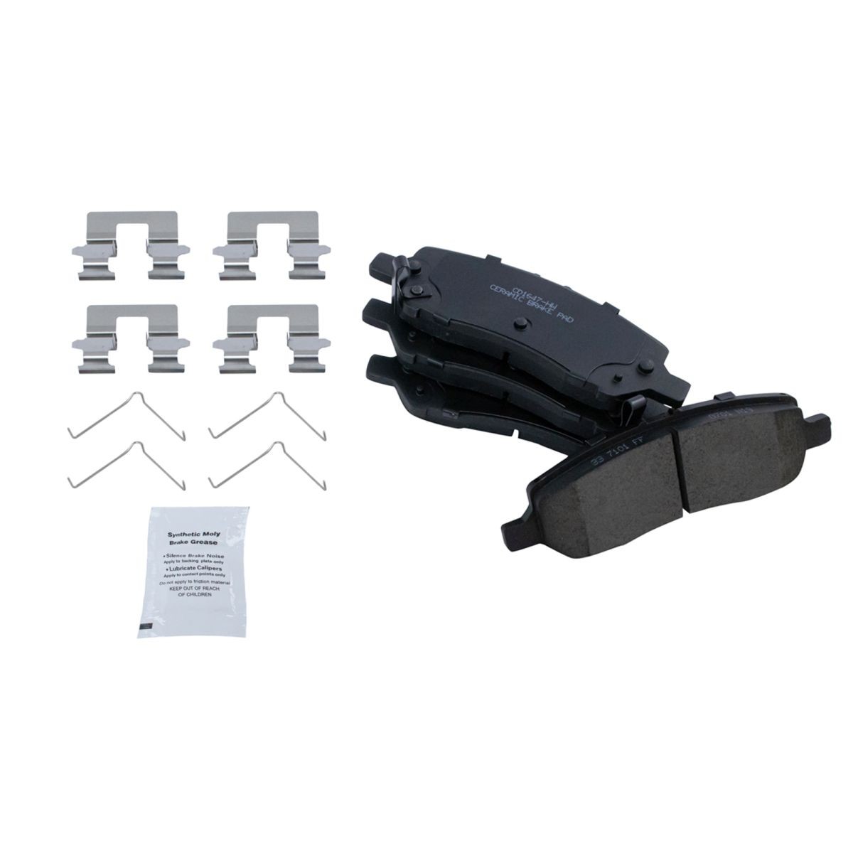 Rear Ceramic Disc Brake Pad & Performance Rotor Kit w/Chemicals