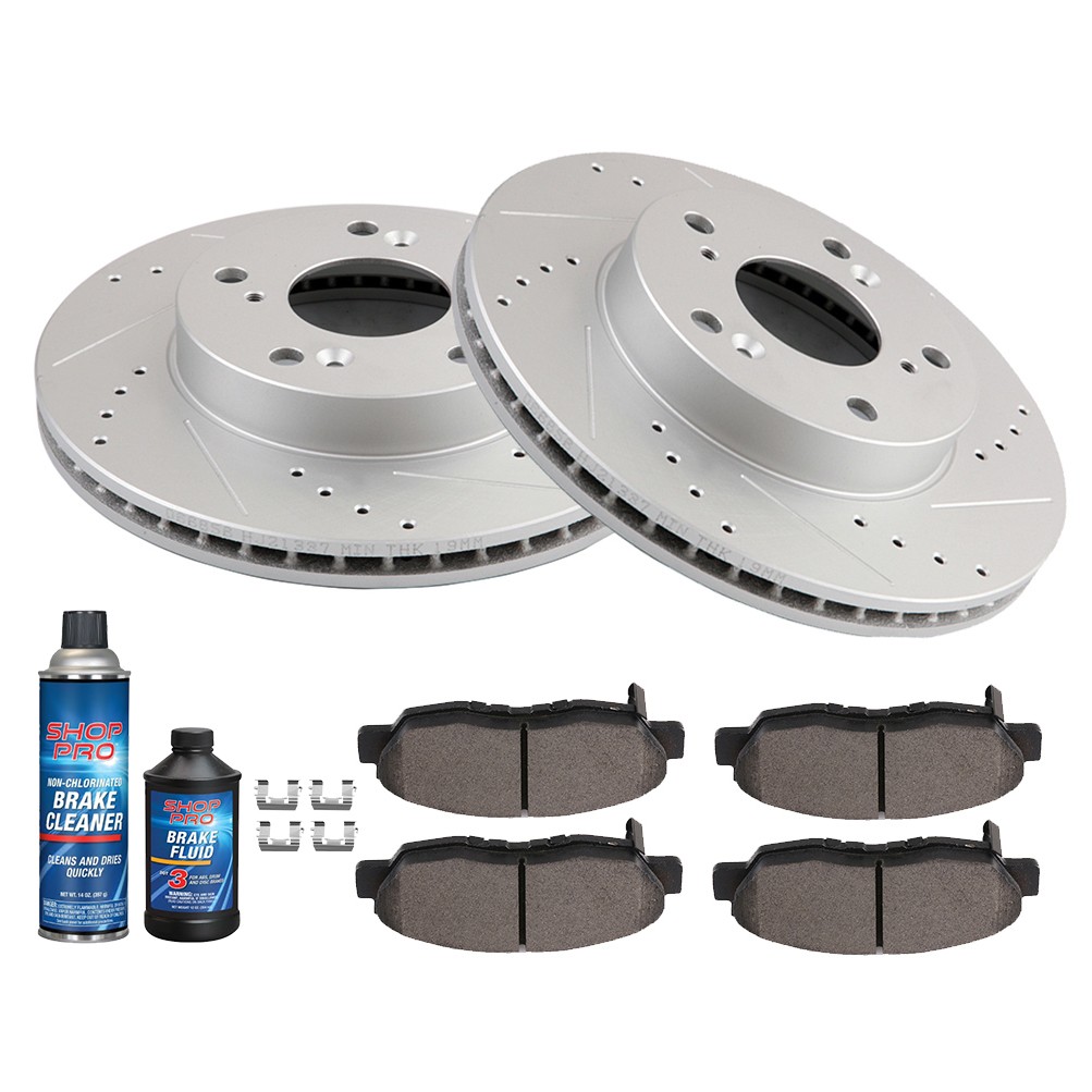 Ceramic Pads And Brake Rotors Front Drill Slot For Honda Civic 2012 Dx Lx Ex