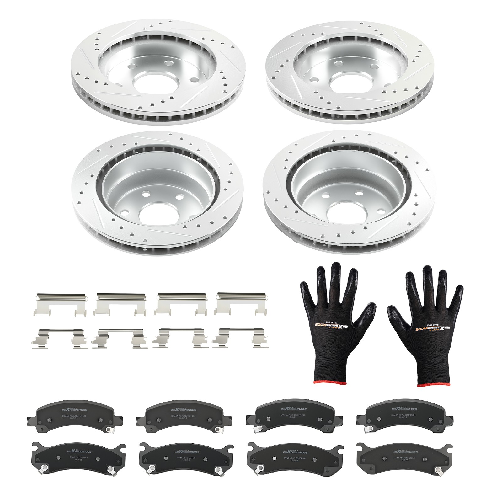 Front Rear Brake Rotors+Pads Set for Chevrolet Express/GMC Savana 1500 2003-2008
