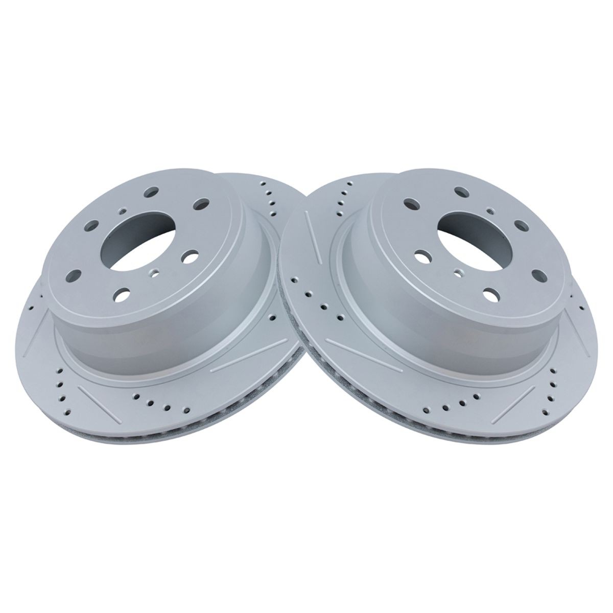 TRQ Performance Drilled Slotted Coated Rotor Front & Rear Set of 4 for GMC