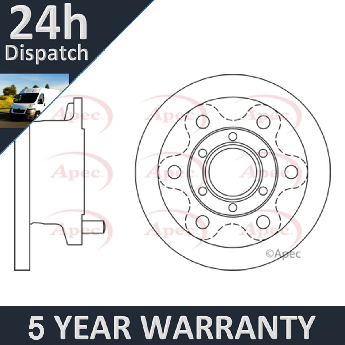 Fits Iveco Daily 1989-2006 2.3 D 2.5 2.8 3.0 Purevue Front Brake Disc 42470842